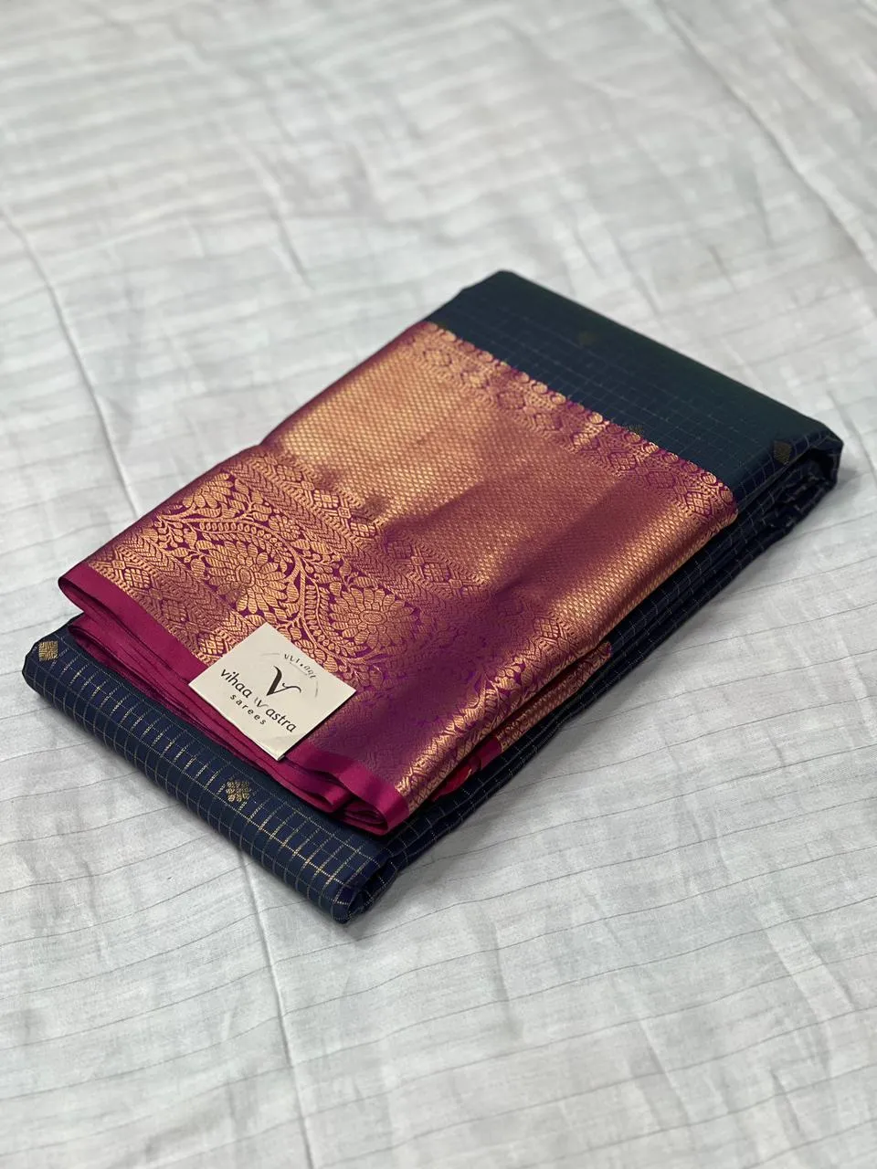 VVS094 Purple With Rasberry Pink Vintage Kanchipattu saree