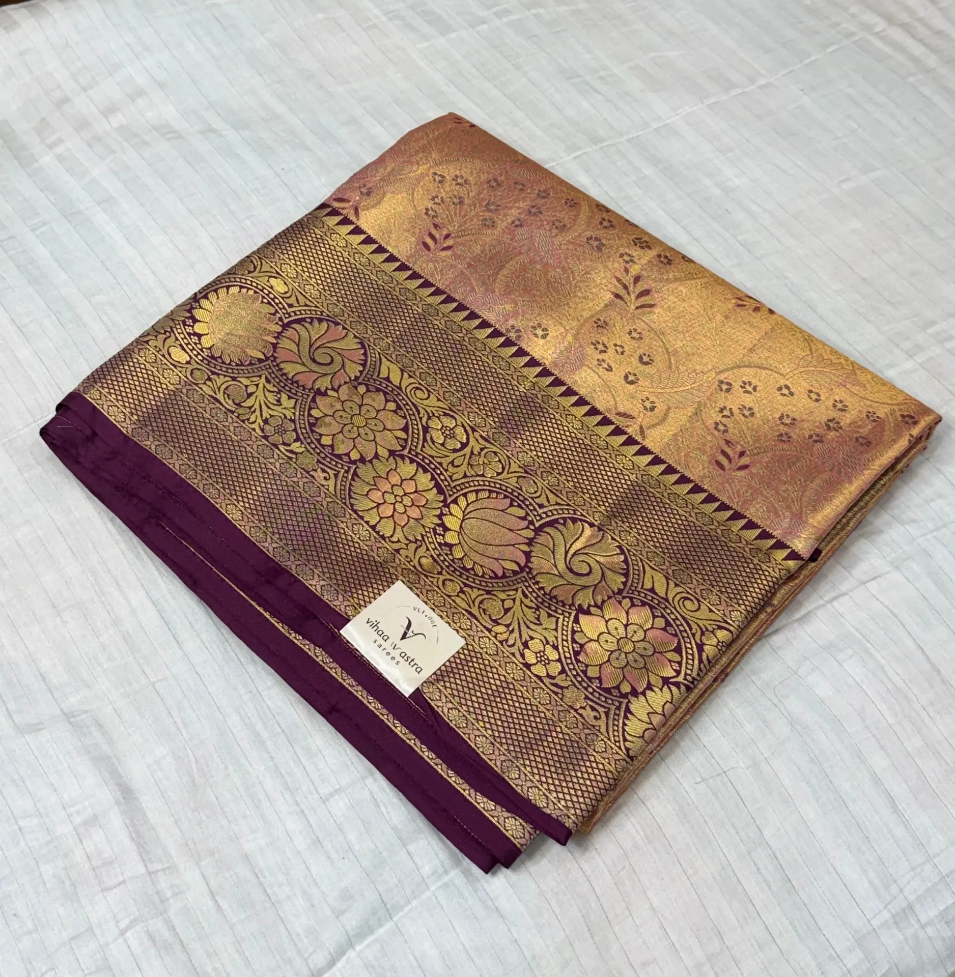 KP03 Mauve Kanjeevaram Pure Handloom Saree