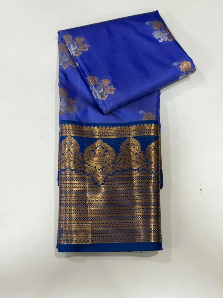 VV1250 Royal Blue Colour Kanchi Soft Silk Saree