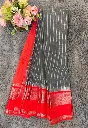 2026 Grey Body With Stiking Red Gadwal Cotton Saree
