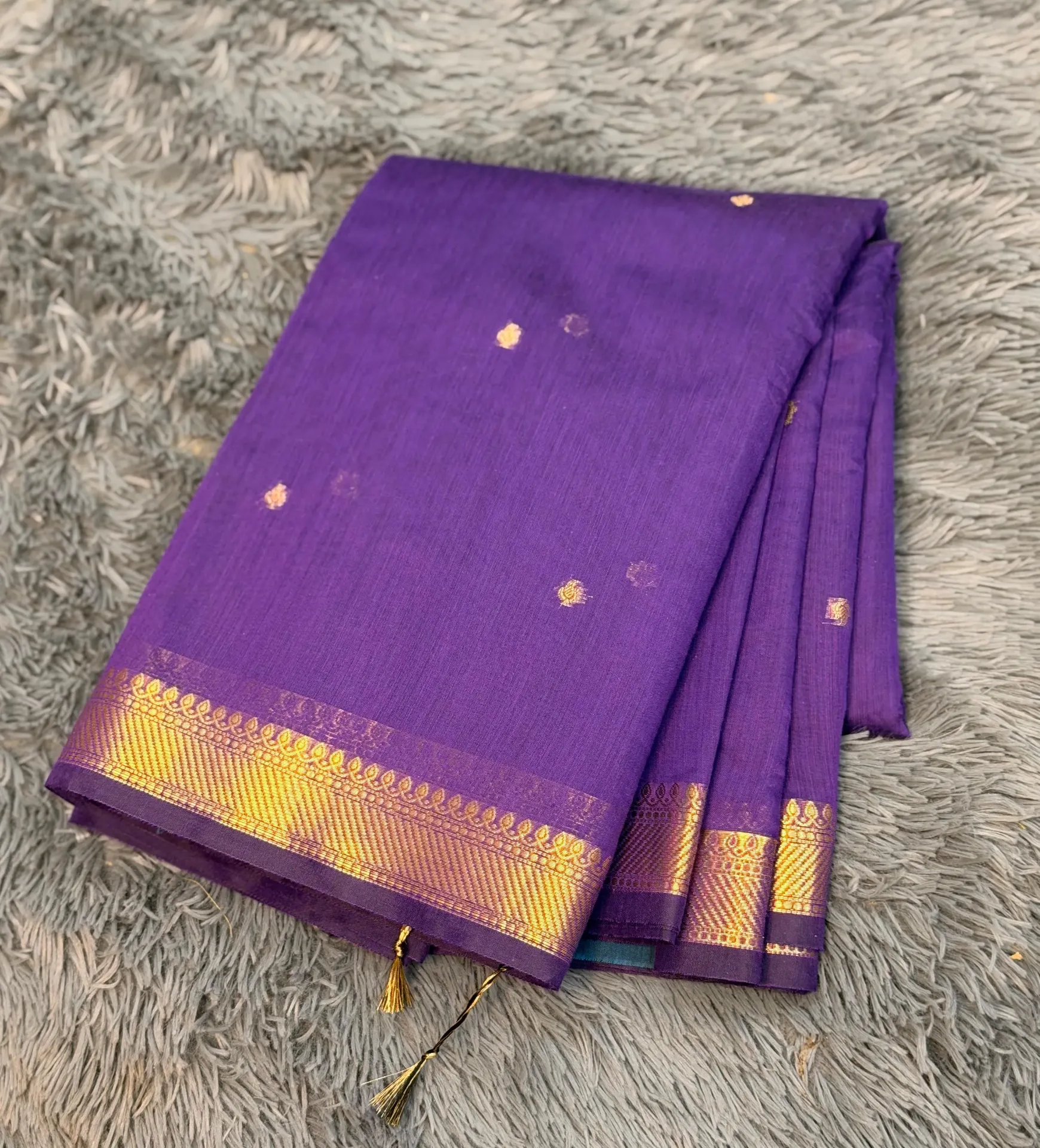 VV1299 Purple Colour Maheshwari Chanderi Cotton Saree