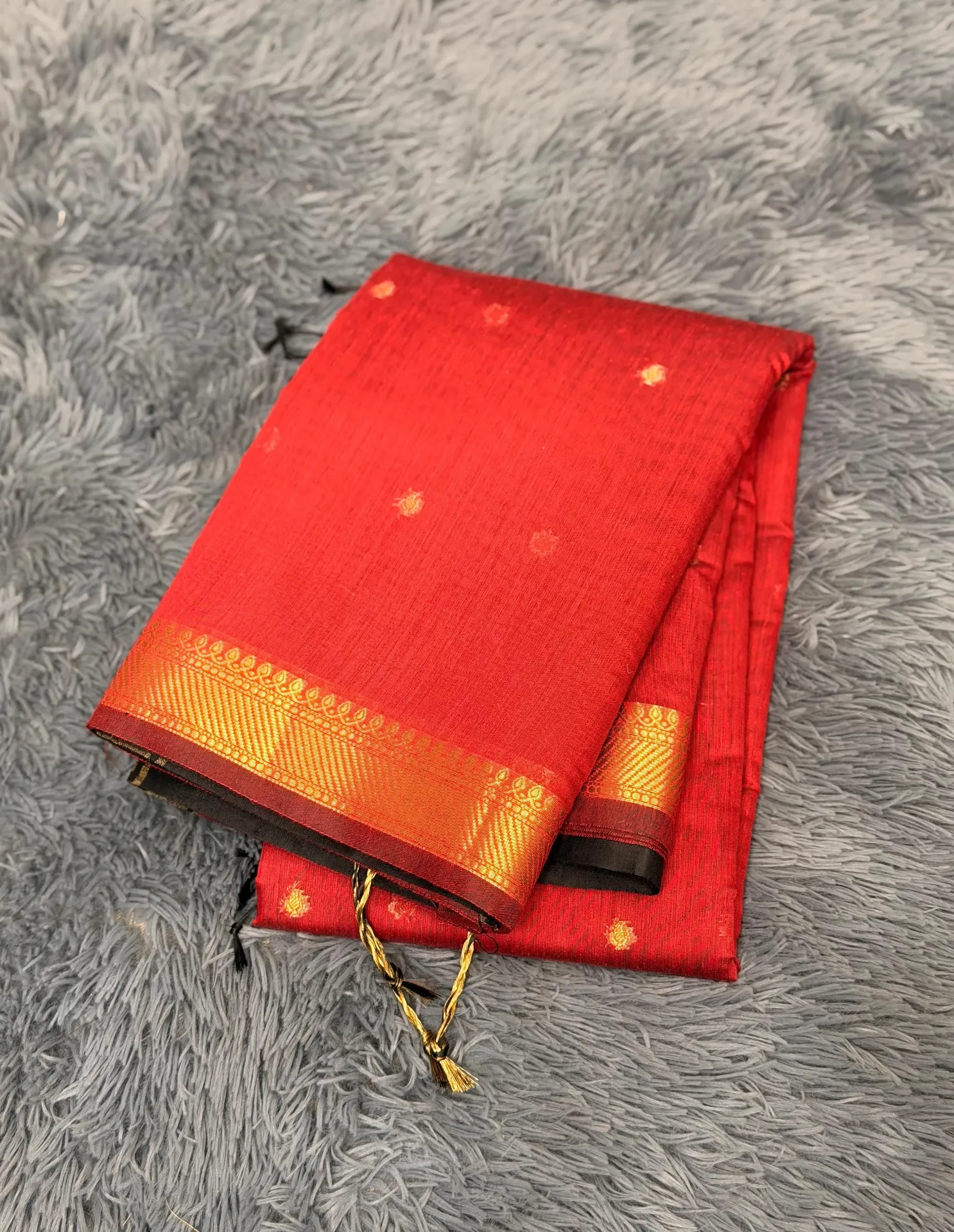 VV1299 Red Colour Maheshwari Chanderi Cotton Saree