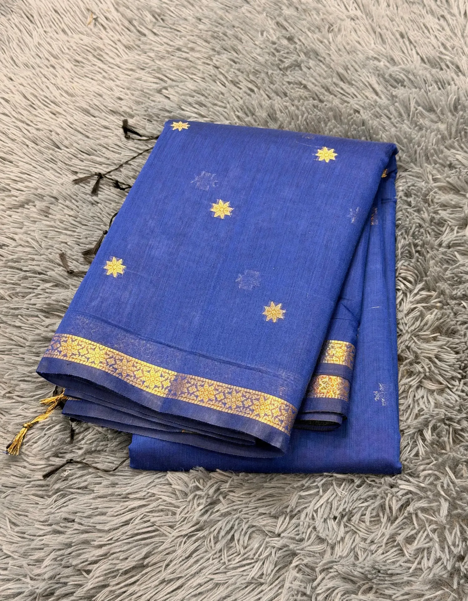 VV1299 Dark Blue Colour Maheshwari Chanderi Cotton Saree