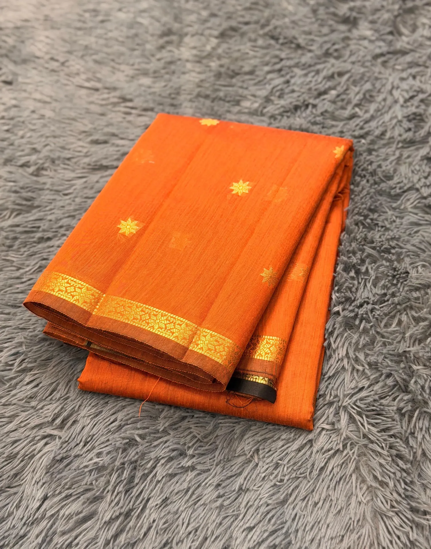 VV1299 Orange Colour Maheshwari Chanderi Cotton Saree