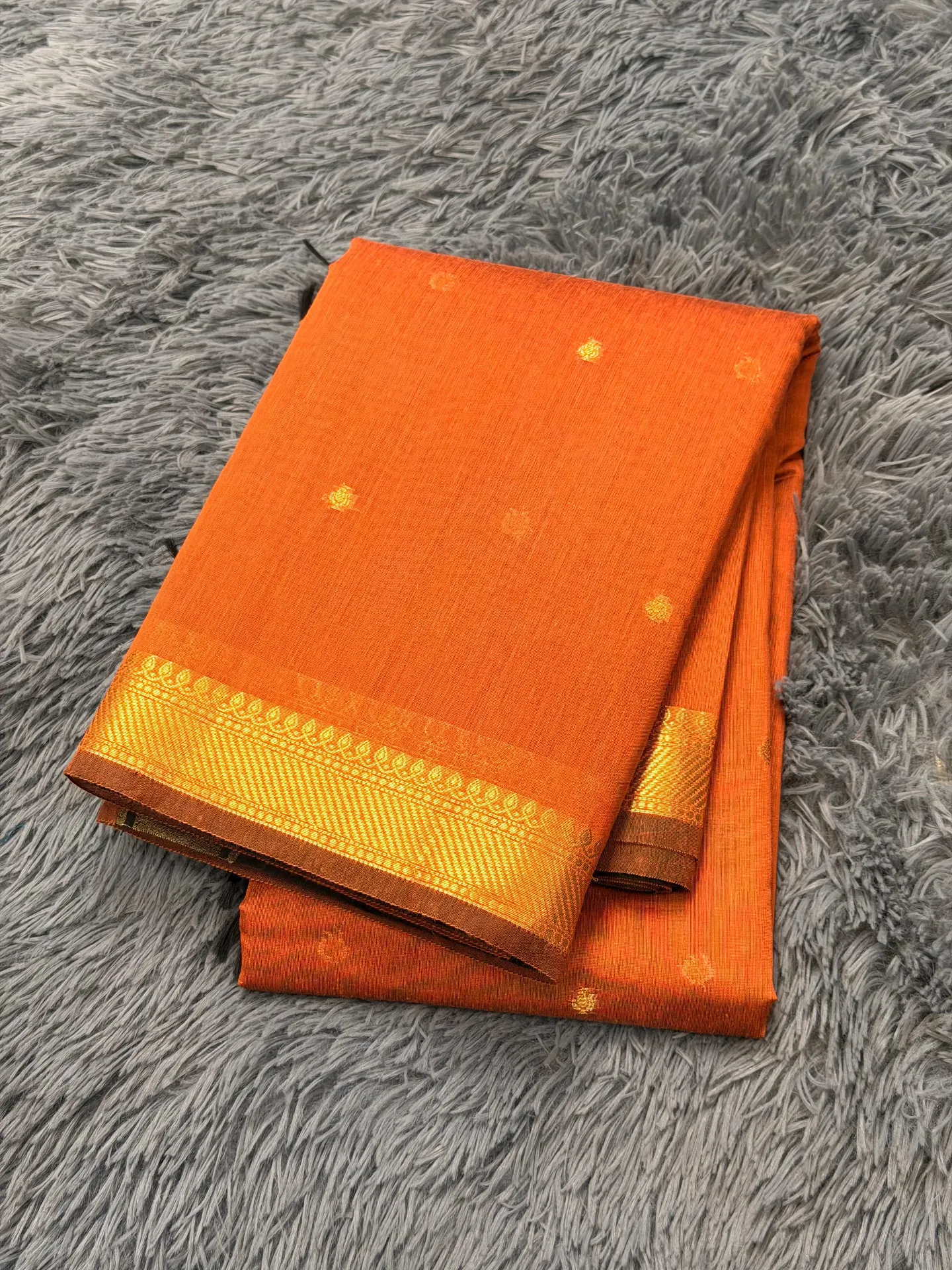 VV1299 Orange Colour Maheshwari Chanderi Cotton Saree