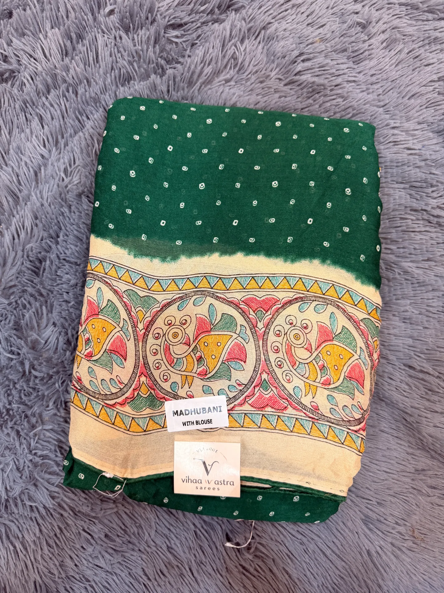 Bandhani saree VV899 (Green)